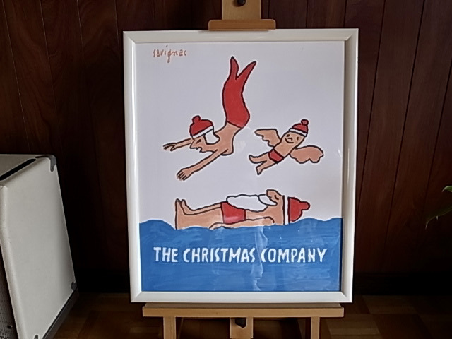 サヴィニャック クリスマスカンパニー リトグラフ ポスター 額装(石 