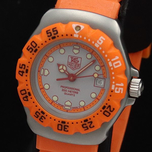 1円 稼働 良品 タグホイヤー QZ 373.508 フォーミュラ1 プロフェッショナル200m デイト グレー文字盤 レディース腕時計 ERT 0034100YSD