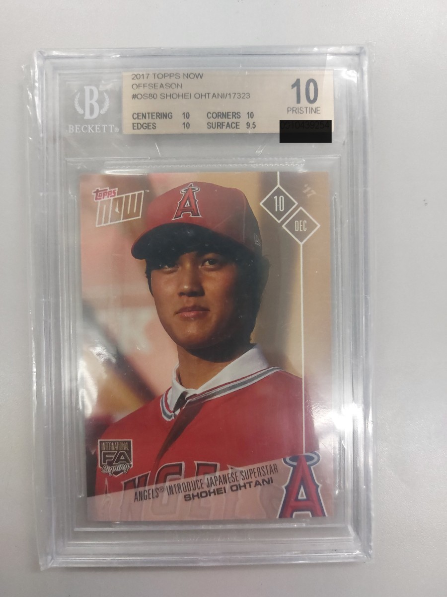 鑑定付】超美品 BGS10 Topps now 2017 OS-80 ファーストカード 大谷 