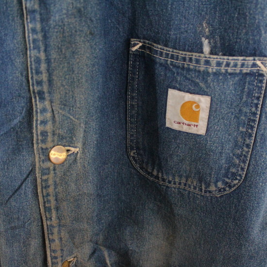 V59 90sビンテージ Carhartt カーハート デニムカバーオール□1990年代