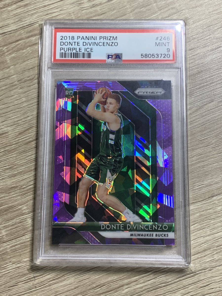 【RC/Donte DiVincenzo】2018-19 Panini Prizm Basketball Base Purple Ice Prizm 149枚限定 #Bucks #Knicks #PSA9_1