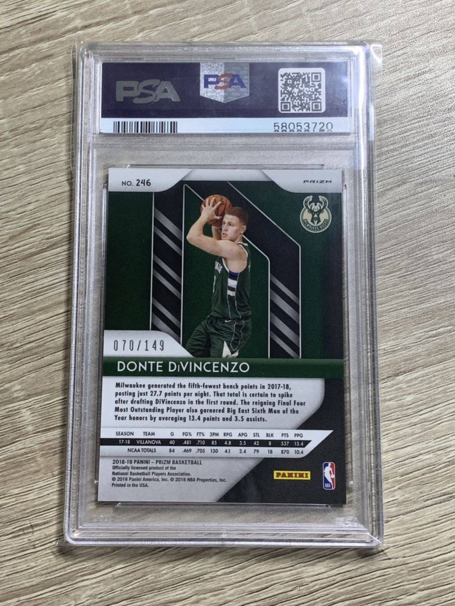 【RC/Donte DiVincenzo】2018-19 Panini Prizm Basketball Base Purple Ice Prizm 149枚限定 #Bucks #Knicks #PSA9_2