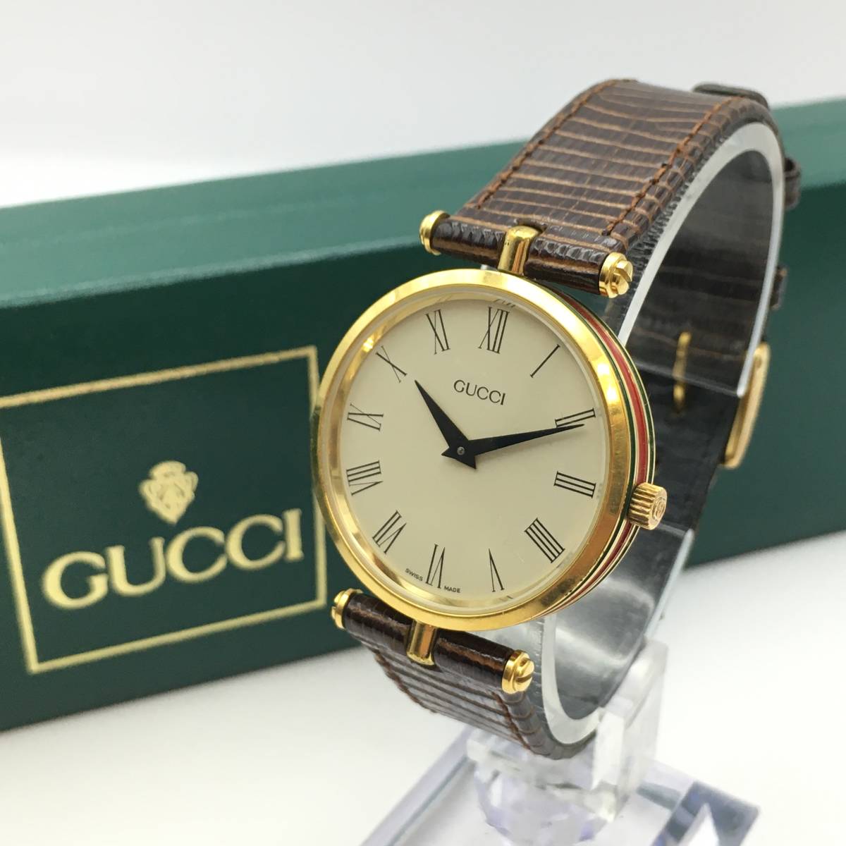 稼働/保証書付】GUCCI 腕時計 シンク ラバー シェリーライン ボーイズ