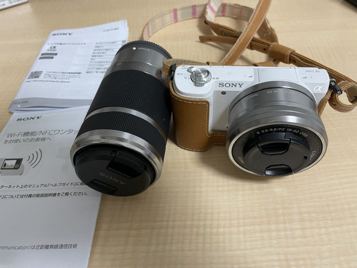 SONY α5100 ミラーレス一眼カメラ ホワイト／望遠ズームレンズ SONY α5100ダブルズームレンズキット ホワイト ミラーレス α5100 SONY