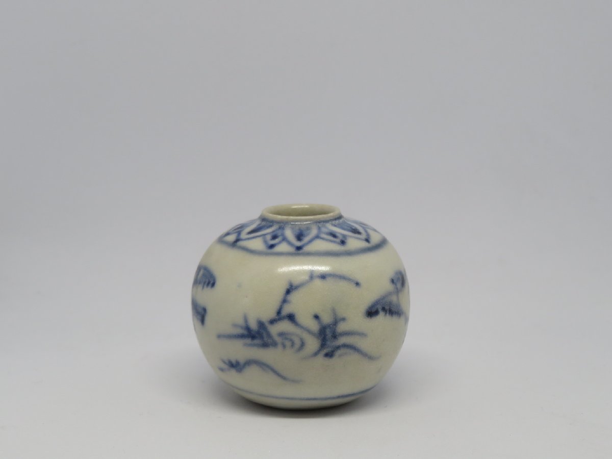 ◇希少 美品 16世紀！南海古陶磁（ベトナム古陶磁） 安南染付小壺 青