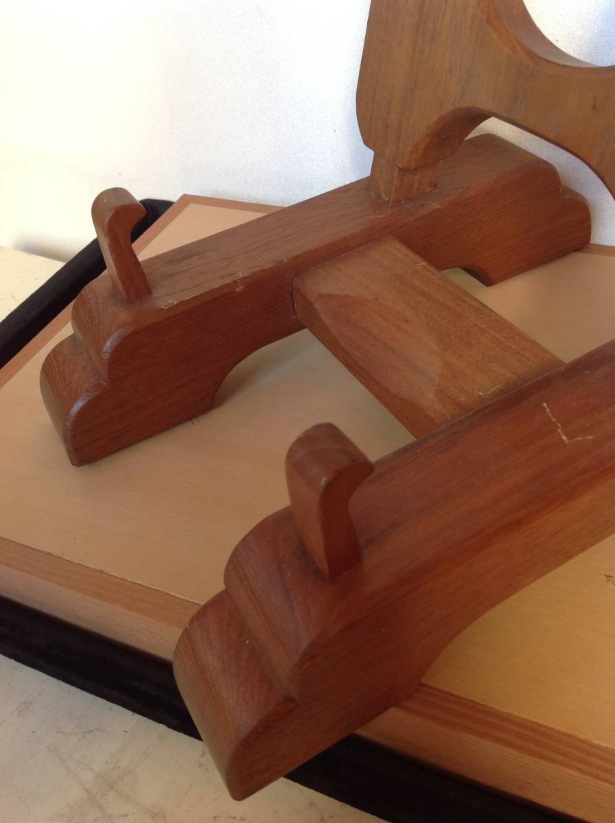 レトロ 木製 重厚 飾り台 皿立て_2