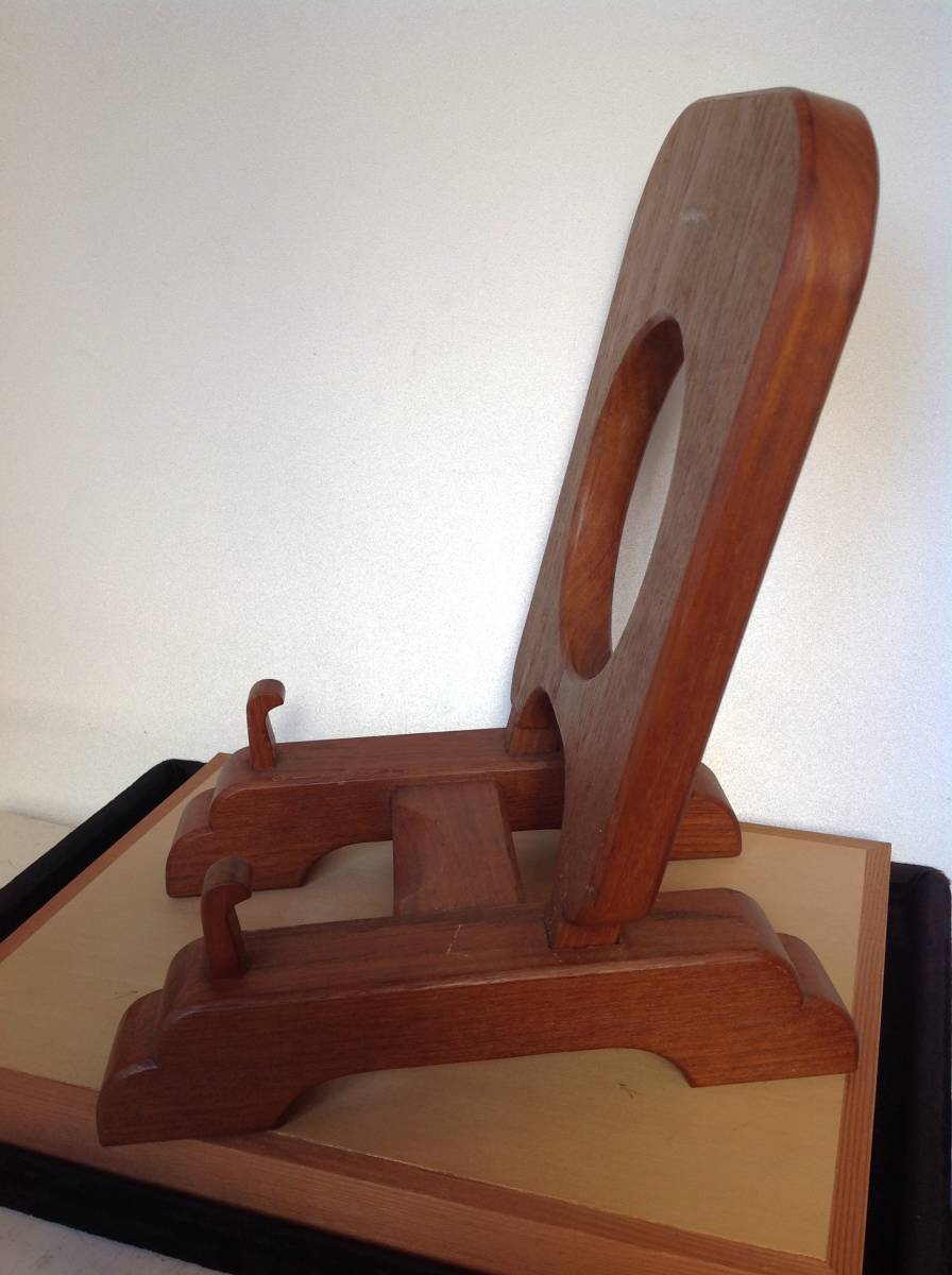 レトロ 木製 重厚 飾り台 皿立て_3