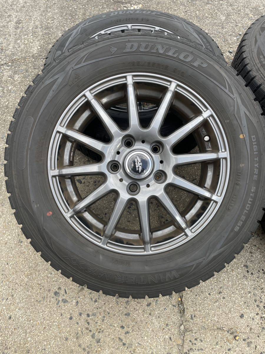 美品 195/65R15 スタッドレス ダンロップ ウェッズ TEAD 15in 6J +43