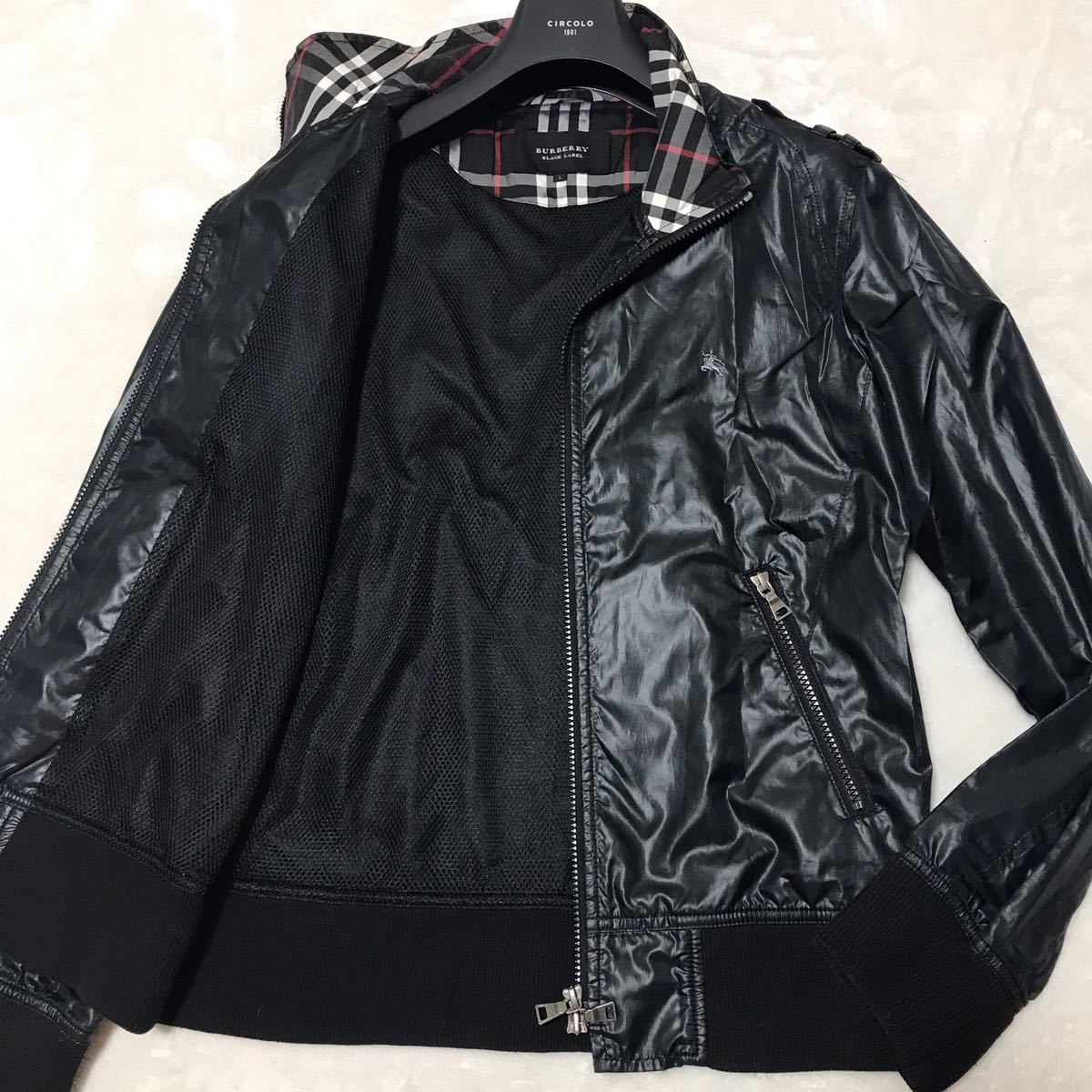 極美品】BURBERRY BLACK LABEL バーバリーブラックレーベル ホース刺繍
