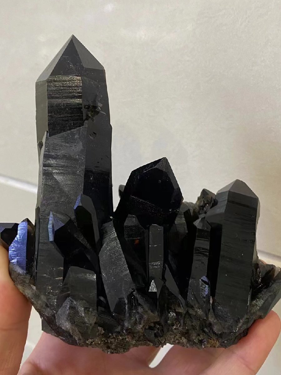 AAA級【魔除け】◆天然モリオン黒水晶原石 B88C6/211C01B 限定品】AAAAAAA級【魔除け】◇天然モリオン(黒水晶）クラスター1228