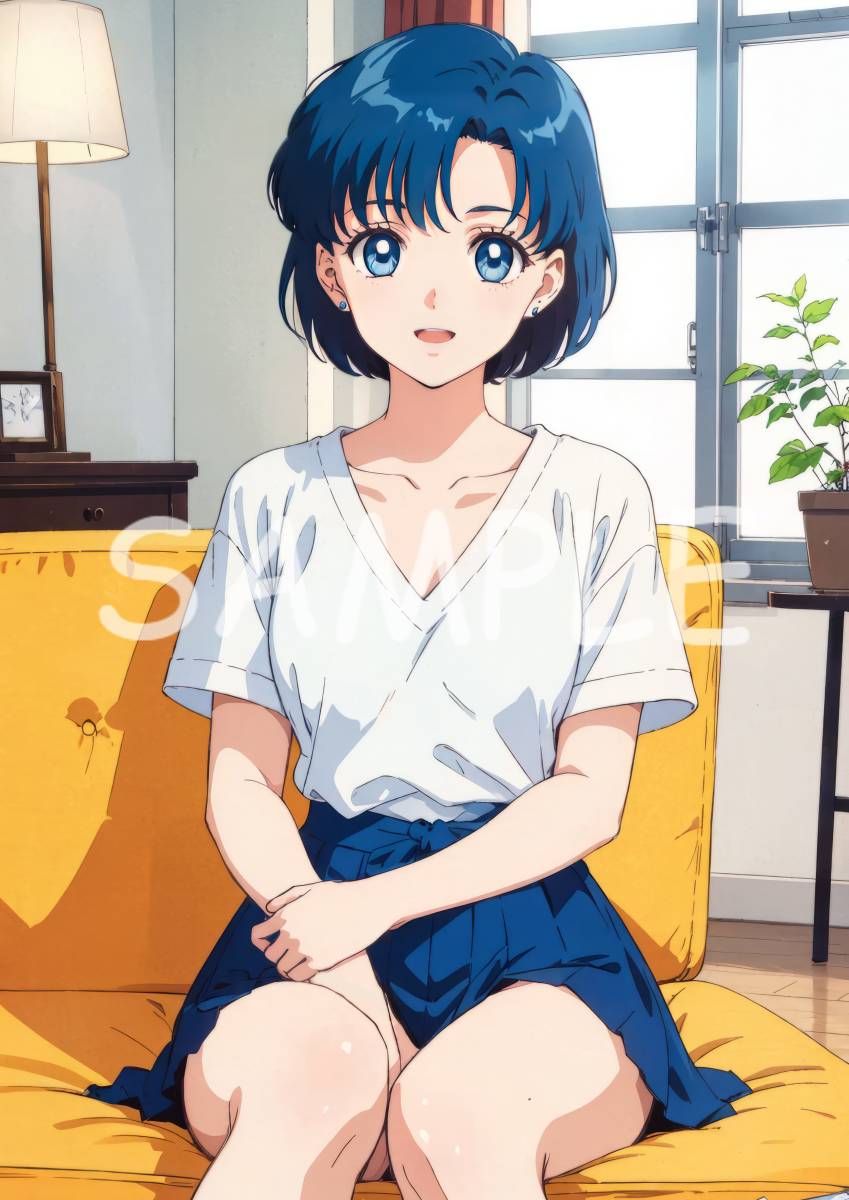 er009-2【美少女戦士セーラームーン　水野亜美】オリジナル　同人　アニメ　ポスター　A4サイズ　高品質　anime 美少女_1