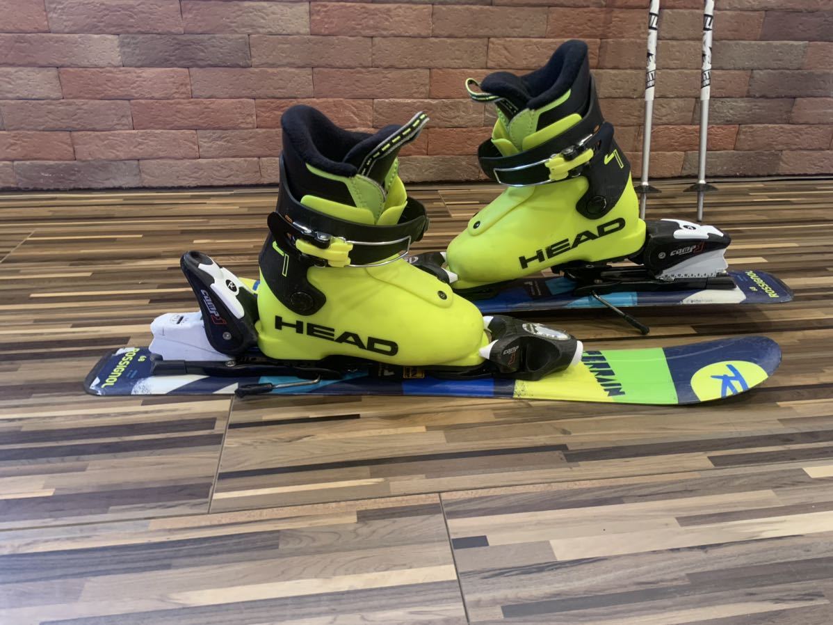 ブランドキッズスキー3点セット1000円売切！ロシニョール68cmストック75cmHEADブーツ17.5cm初めてスキーにいかがでしょうか！_2