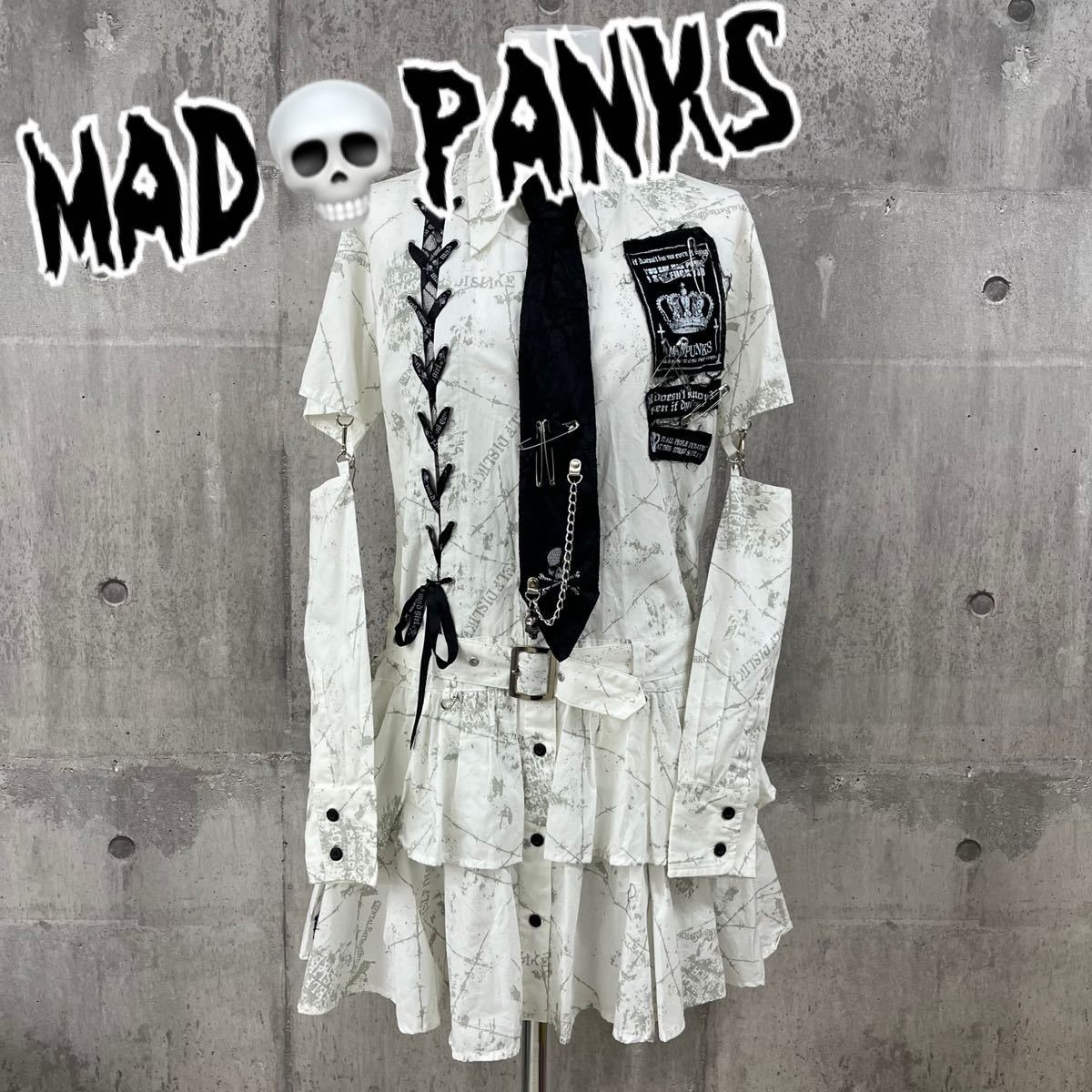 M□ MAD PUNKS マッドパンクス レディース ワイヤー柄 袖プリーツ