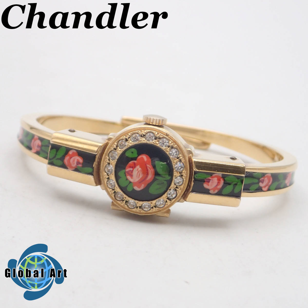 う12312/Chandler チャンドラー/手巻き/レディース腕時計/17石/石付  