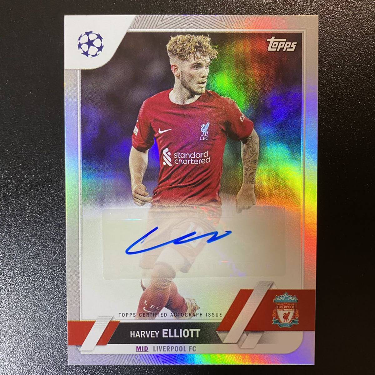 希少【美品】エリオット リヴァプール サイン サッカーカード auto 2022-23 Topps UEFA Champions League Harvey Elliott Liverpool