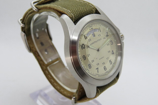 1円～【動作品】HAMILTON KHAKI CANVAS KIT ハミルトン カーキ キング