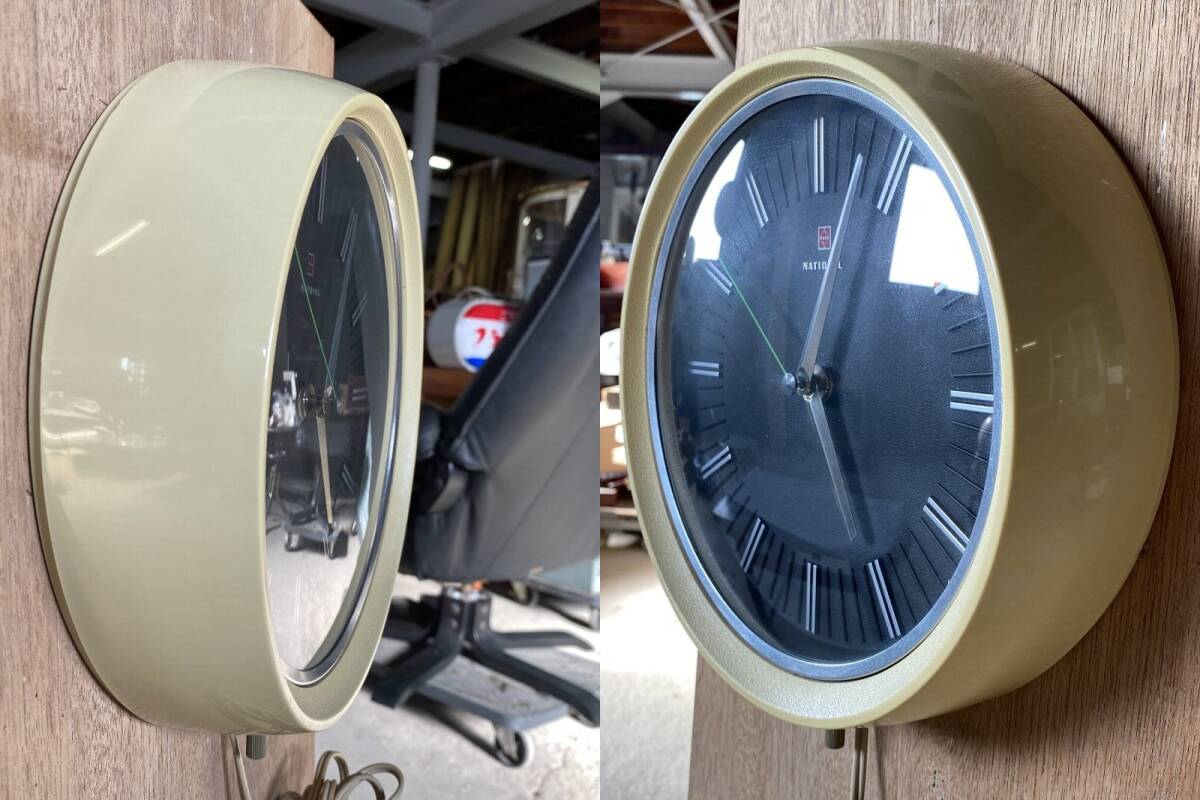 動作品！昭和レトロ ナショナル 掛け時計 ミッドセンチュリー/スペース