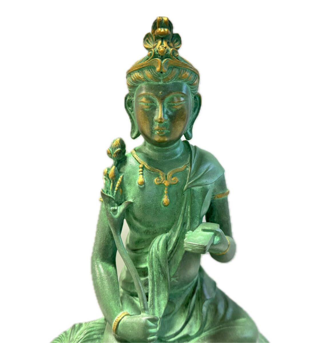 AZ-769 高村光雲 鋳銅 文珠菩薩 観音像 菩薩像 仏像 ブロンズ像 文殊