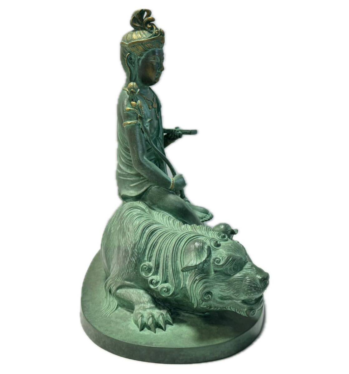 AZ-769 高村光雲 鋳銅 文珠菩薩 観音像 菩薩像 仏像 ブロンズ像 文殊