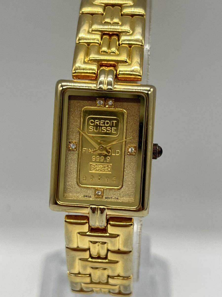 ELGIN エルジン 腕時計 K24 純金インゴット埋め込み 文字盤 FK-582-TN