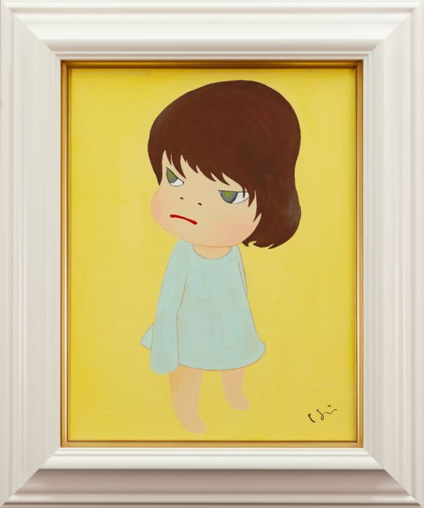 奈良美智　女の子　手描き　233×179mm 油彩　表裏サイン　骨董　絵画 ○奈良美智○油絵 手描き《Missing in action》表サイン 裏サイン F6号