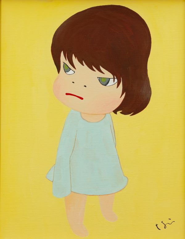 ○奈良美智○油絵 手描き《Missing in action》表サイン 裏サイン F6号