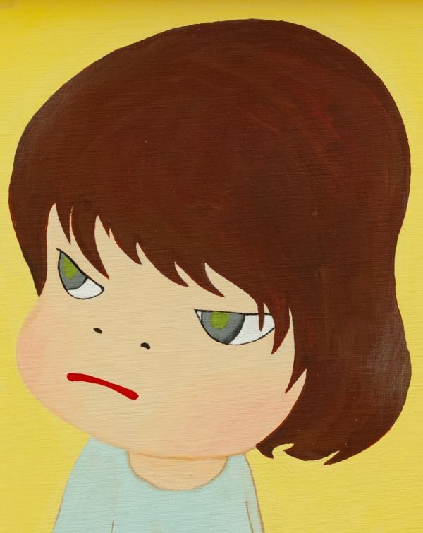 ○奈良美智○油絵 手描き《Missing in action》表サイン 裏サイン F6号