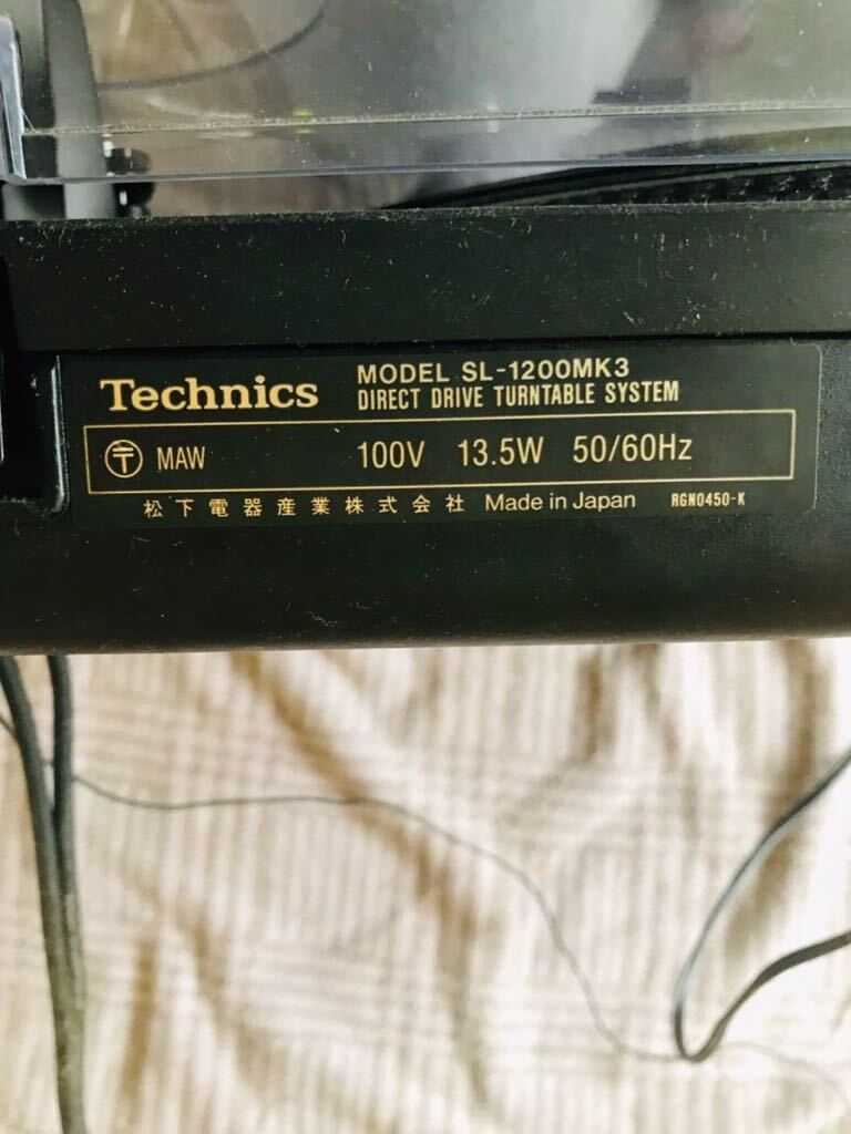 ★Technics テクニクス ターンテーブル レコードプレーヤー ブラック SL-1200MK3 TURNTABLE SYSTEM 動作確認済み ①_10