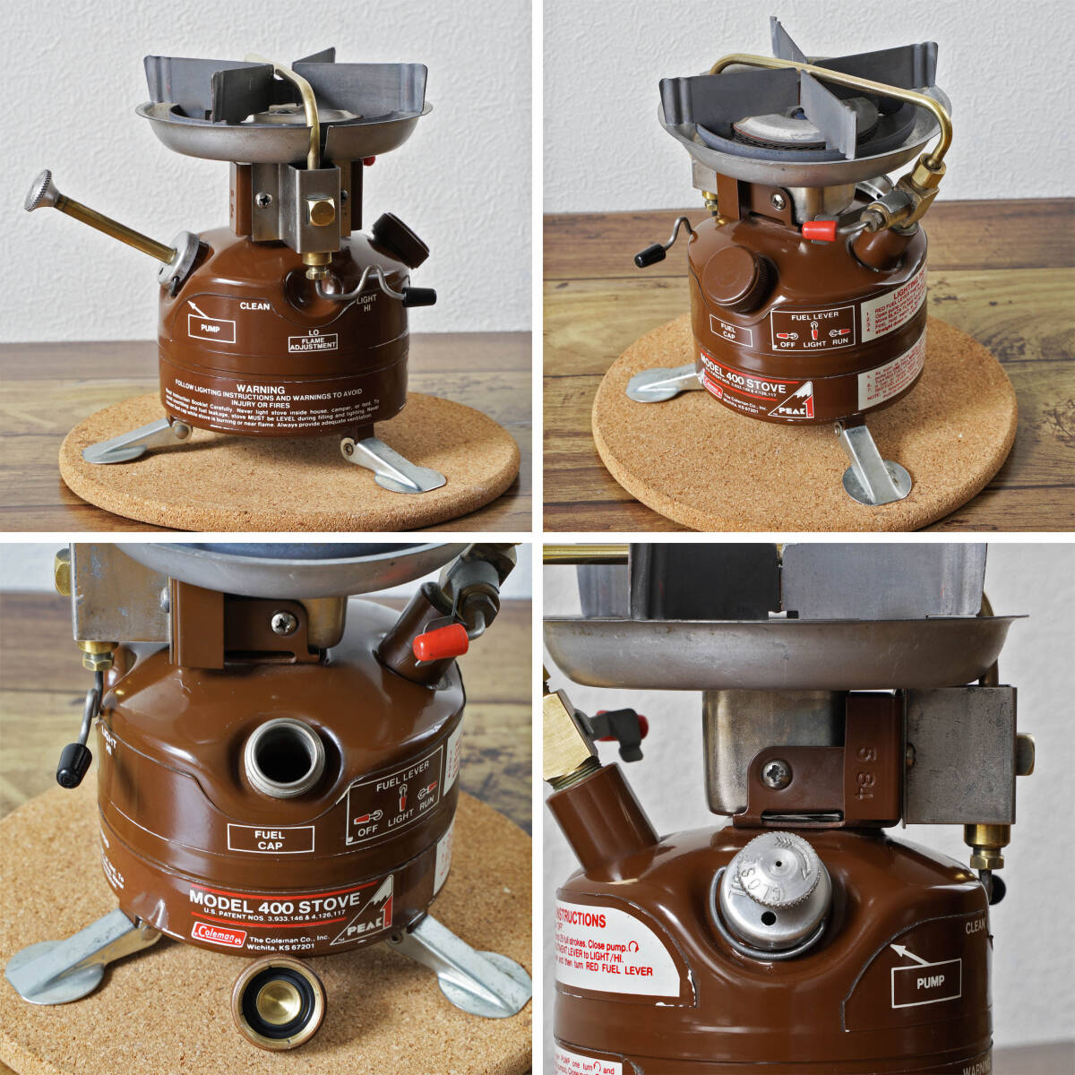 Coleman peak1 82年4月製 400 コールマン ピーク1 400 中期ラベル 茶