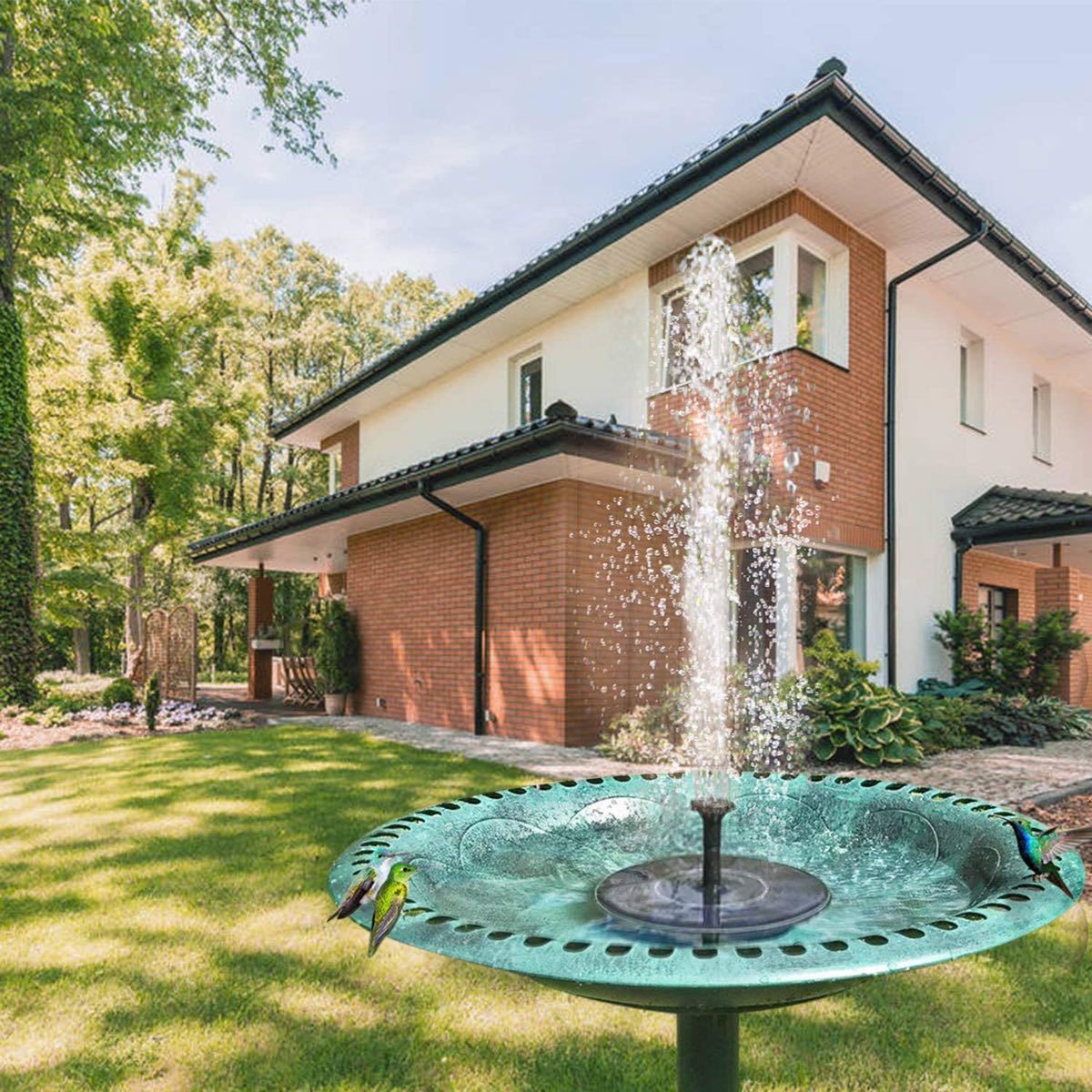 ソーラー 噴水 ポンプ 庭の噴水用 1500mAhバッテリー 省エネ ウォーターポンプ エコ 酸素供給 蓄電式 曇りでも動く_3