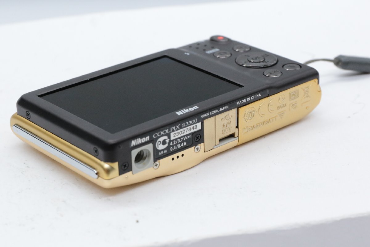 Nikon COOLPIX S3300 ゴールド 純正充電器 バッテリ　デジカメ 同梱歓迎【良品/動作品】NIKON ニコン COOLPIX S3300 (バッテリー付