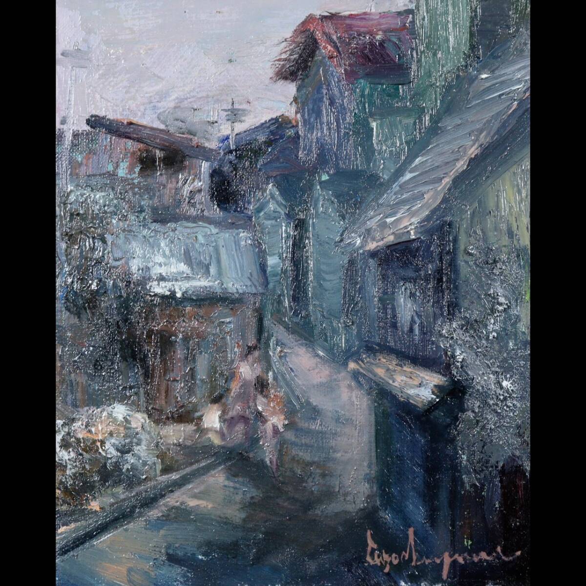 ◇錵◇ 真作保証 丸山讃三 「風景画」 肉筆油彩3号 T[P145]P/24.8廻/SK