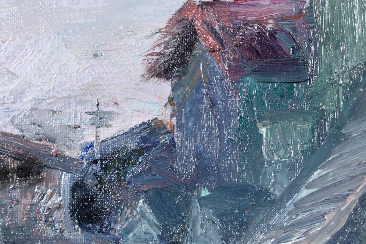 ◇錵◇ 真作保証 丸山讃三 「風景画」 肉筆油彩3号 T[P145]P/24.8廻/SK