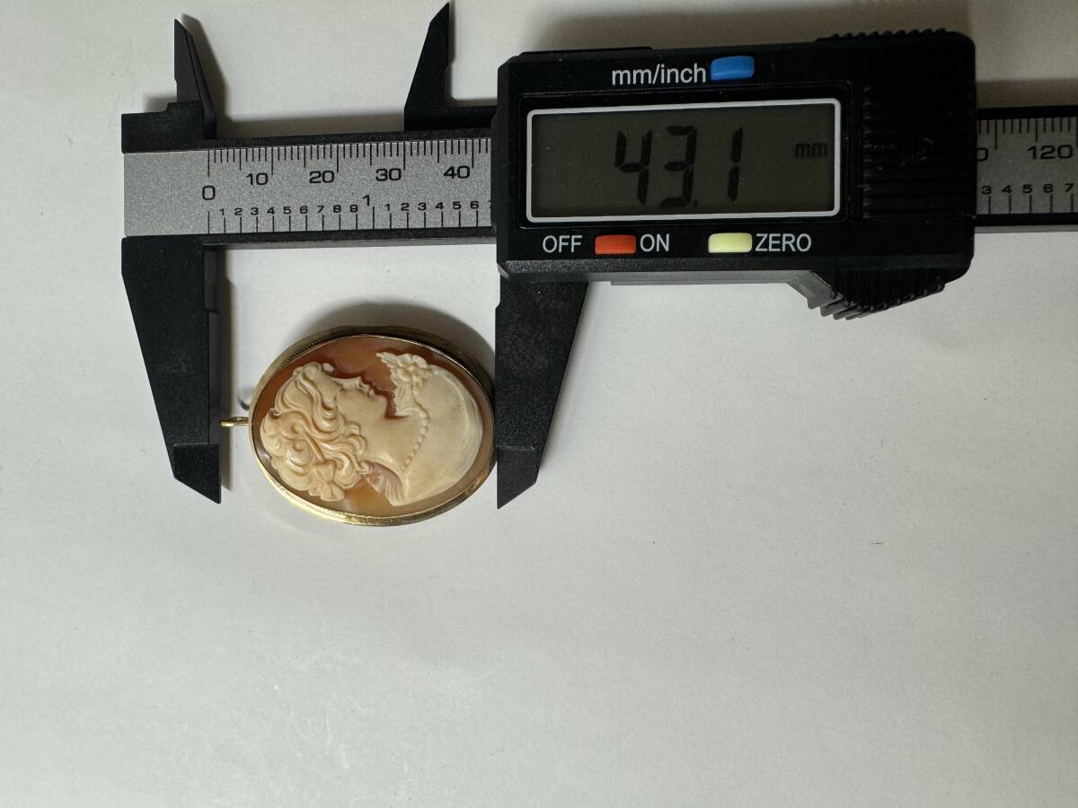 K14刻印 カメオ ペンダントトップ サイズ約43.1mm 重さ約7.8g アクセサリー ファッション小物_4