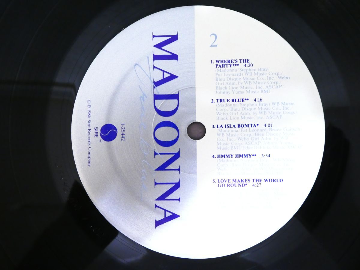 S) MADONNA マドンナ 「 TRUE BLUE 」 LPレコード/US盤/ポスター 9