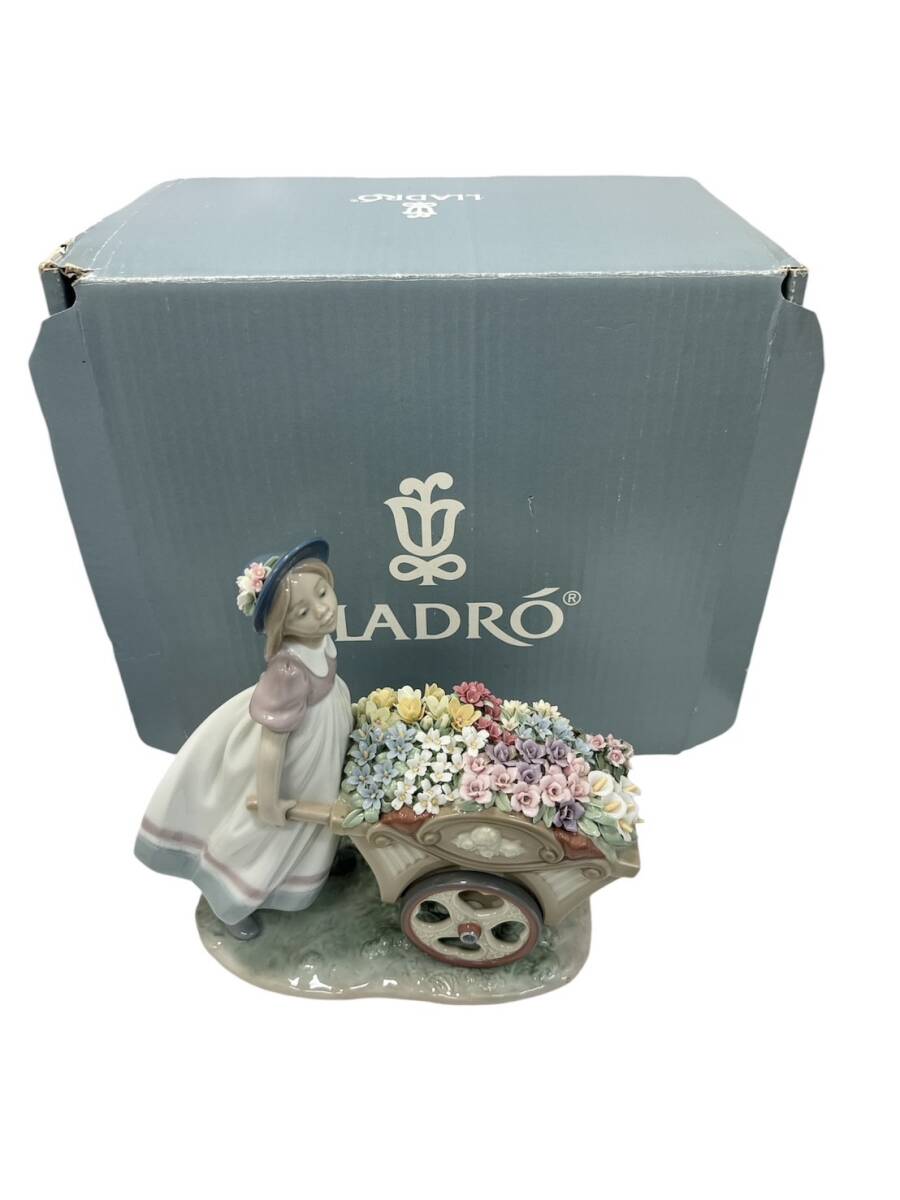 B]【1円スタート！】LLADRO リヤドロ かわいいお花屋さん 少女 荷車