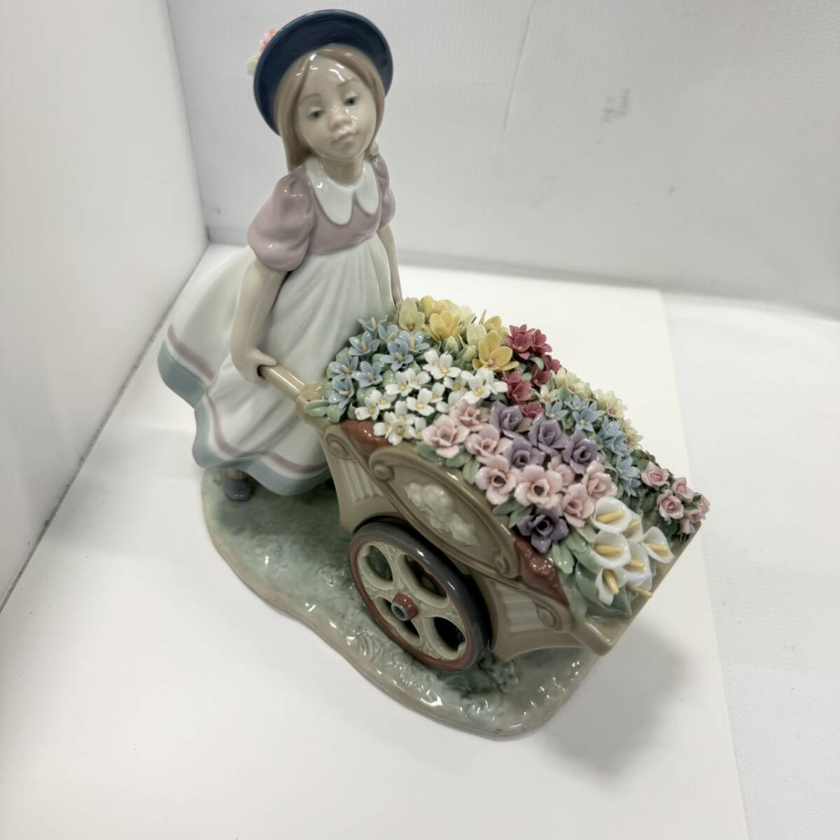 B]【1円スタート！】LLADRO リヤドロ かわいいお花屋さん 少女 荷車