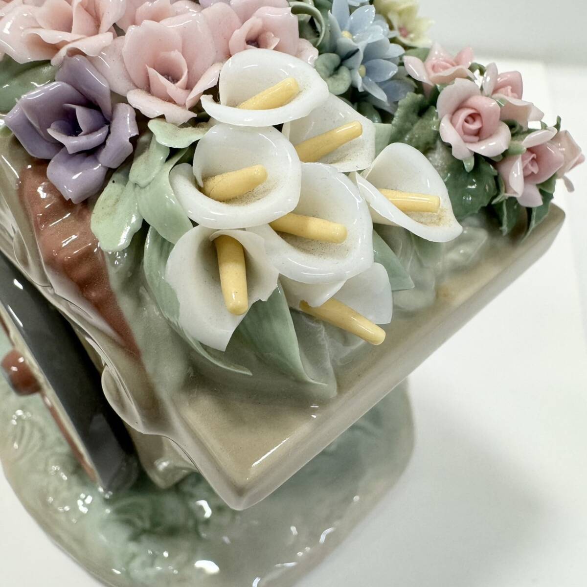 B]【1円スタート！】LLADRO リヤドロ かわいいお花屋さん 少女 荷車