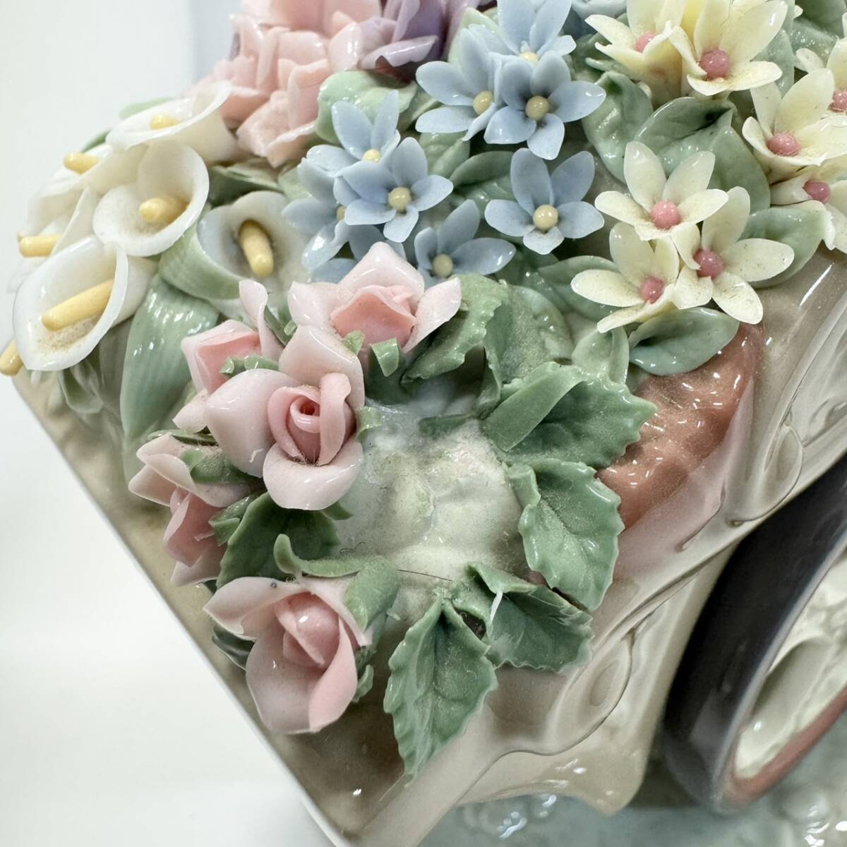 B]【1円スタート！】LLADRO リヤドロ かわいいお花屋さん 少女 荷車