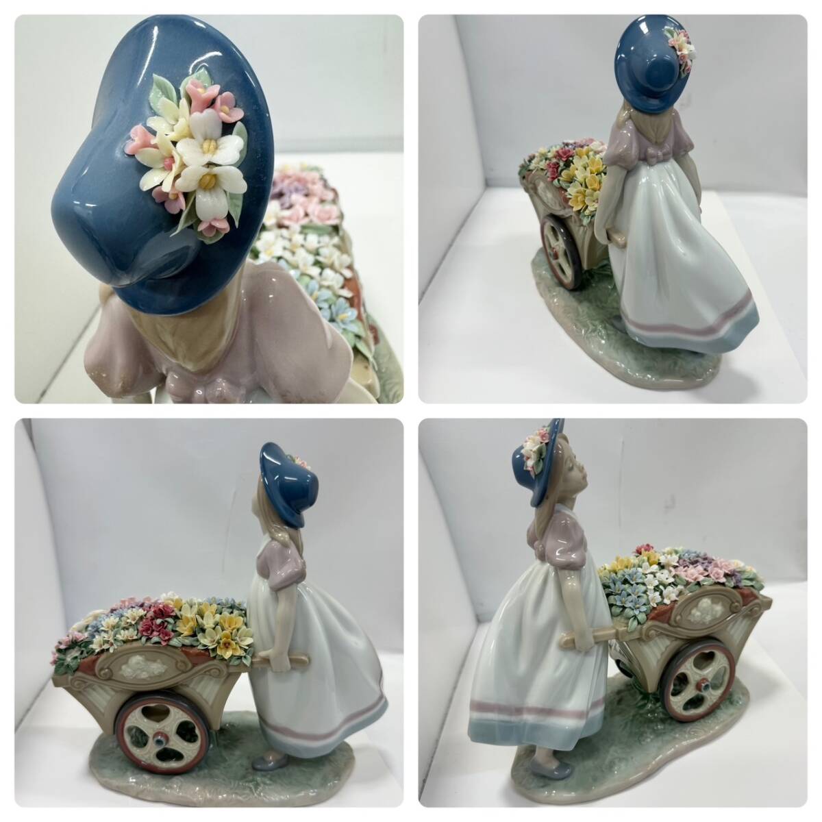 B]【1円スタート！】LLADRO リヤドロ かわいいお花屋さん 少女 荷車