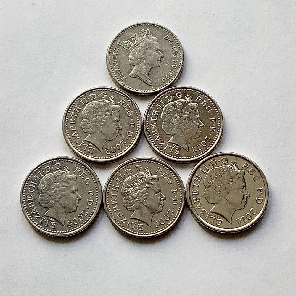 希少品セール】イギリス エリザベス女王肖像デザイン 5ペンス硬貨 1990