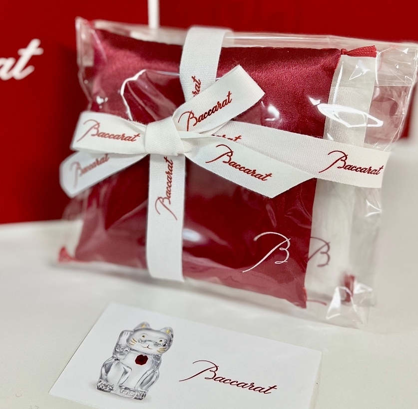 ◇バカラ◇新品・未使用◇紅のみ1枚◇Baccarat◇招き猫・だるま
