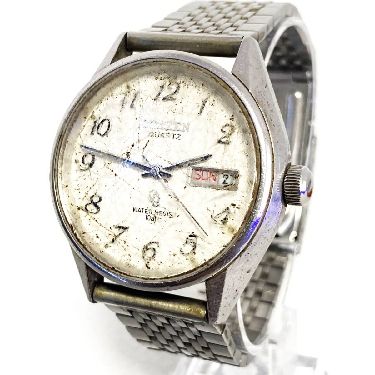 CITIZEN シチズン Quartz クォーツ メンズ腕時計 4-731425TA 90400136 GN-4W-S 3針 カレンダー 白文字盤_1