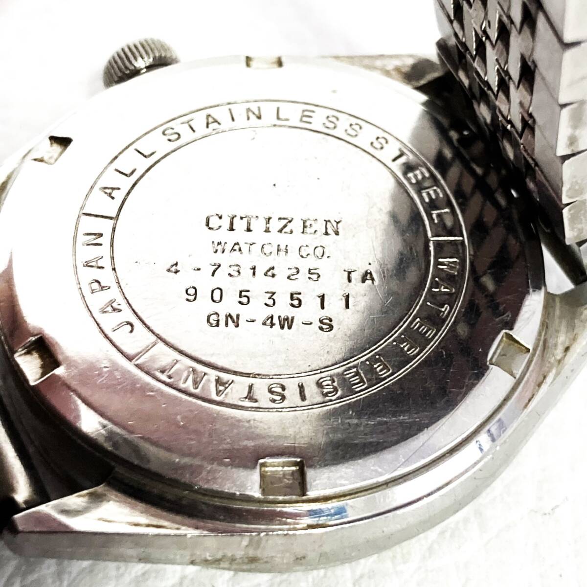 CITIZEN シチズン Quartz クォーツ メンズ腕時計 4-731425TA 90400136 GN-4W-S 3針 カレンダー 白文字盤_4