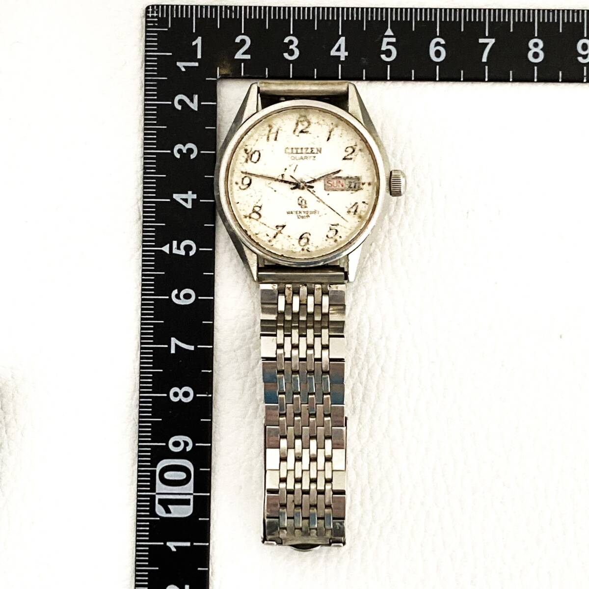 CITIZEN シチズン Quartz クォーツ メンズ腕時計 4-731425TA 90400136 GN-4W-S 3針 カレンダー 白文字盤_7