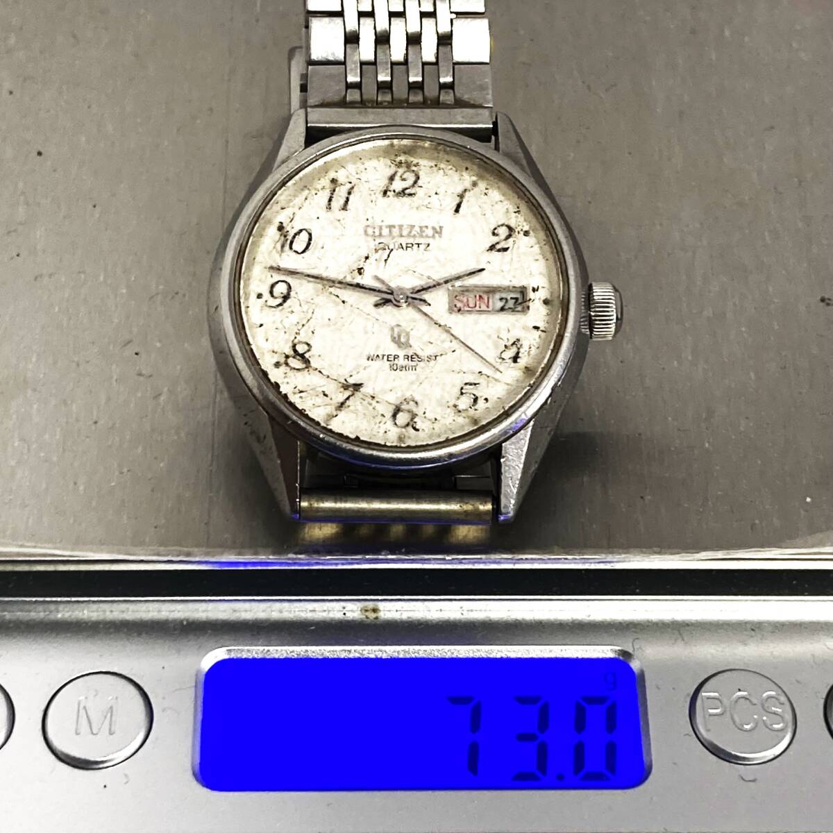 CITIZEN シチズン Quartz クォーツ メンズ腕時計 4-731425TA 90400136 GN-4W-S 3針 カレンダー 白文字盤_8