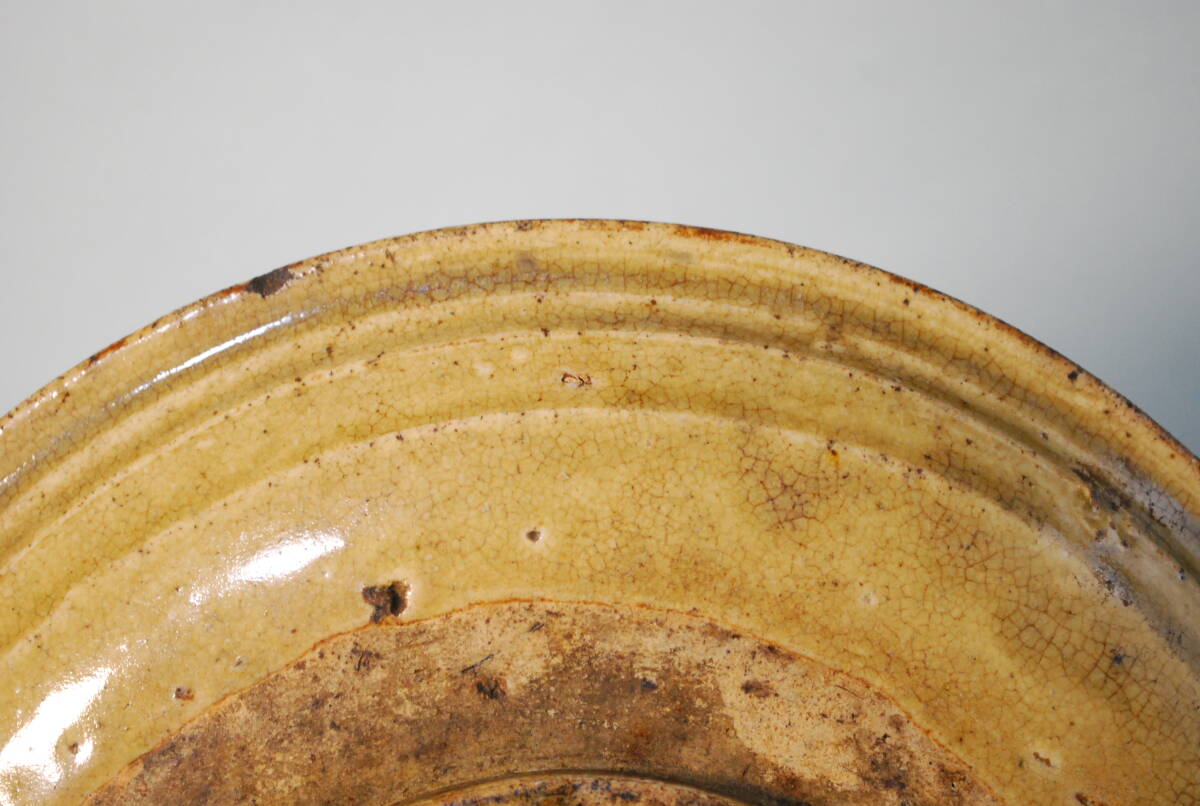 石皿 直径31cm 大皿 古瀬戸 黄瀬戸 江戸期 F1027B11 黄瀬戸 ｜ 石