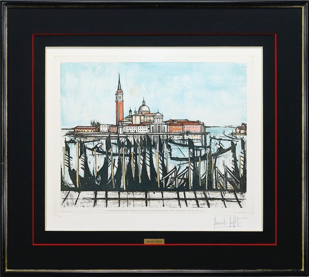 真作】【WISH】ベルナール・ビュッフェ Bernard Buffet「ヴェニスの
