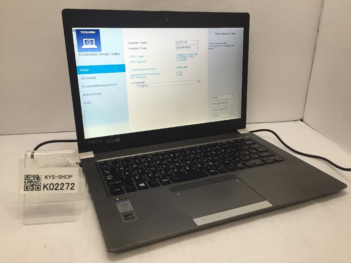ジャンク/ TOSHIBA dynabook R63/P PR63PEAA647AD71 Intel Core i5