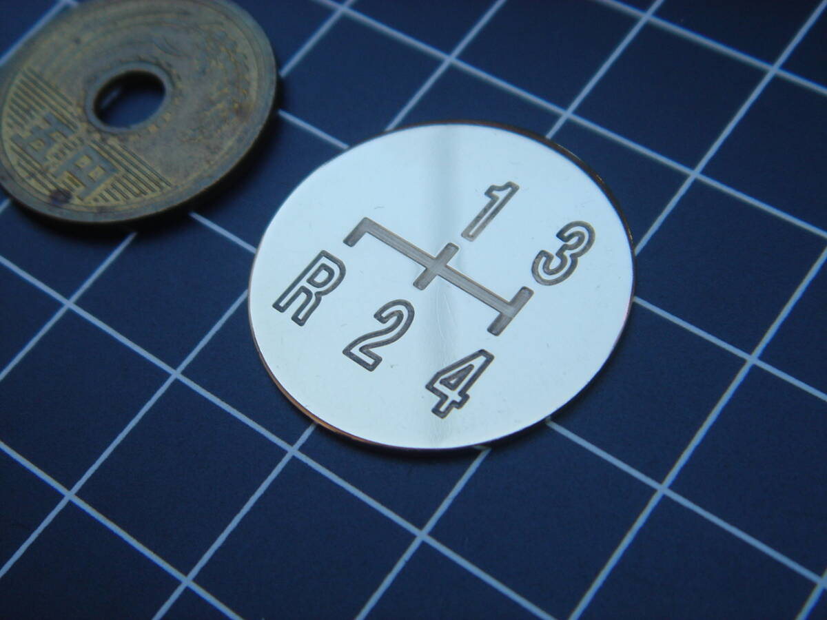 真鍮製★4速/左下R★輪郭★シフトパターン・シフトNoプレート★PCA★y_2